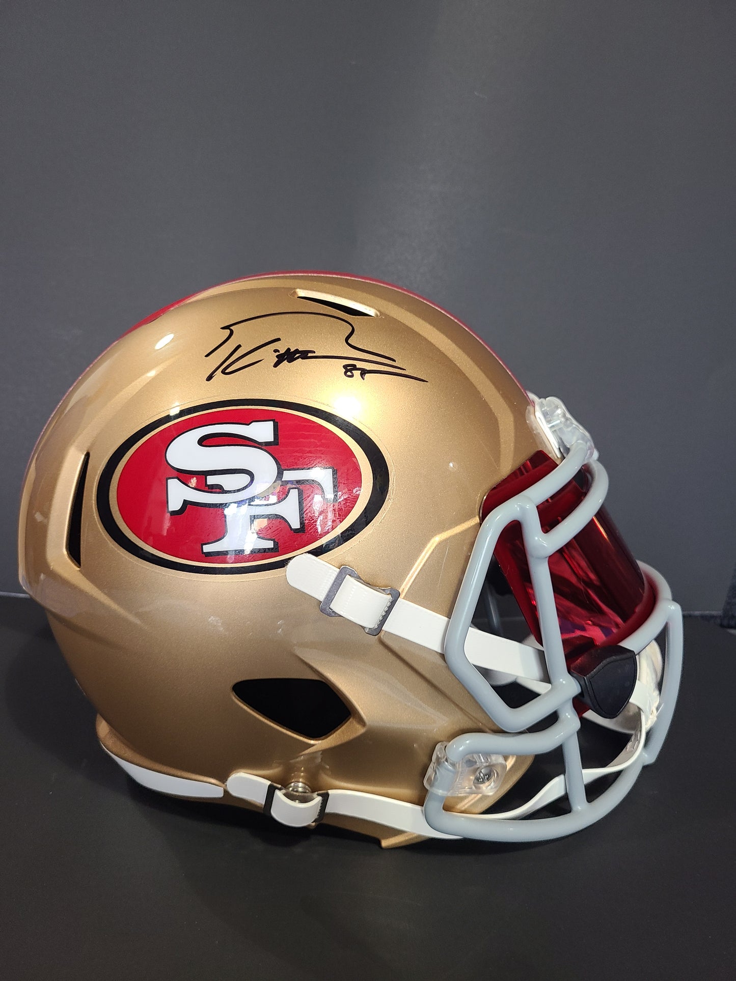 San Francisco 49ers George Kittle Replica Helmet Beckett Authenticated Signature