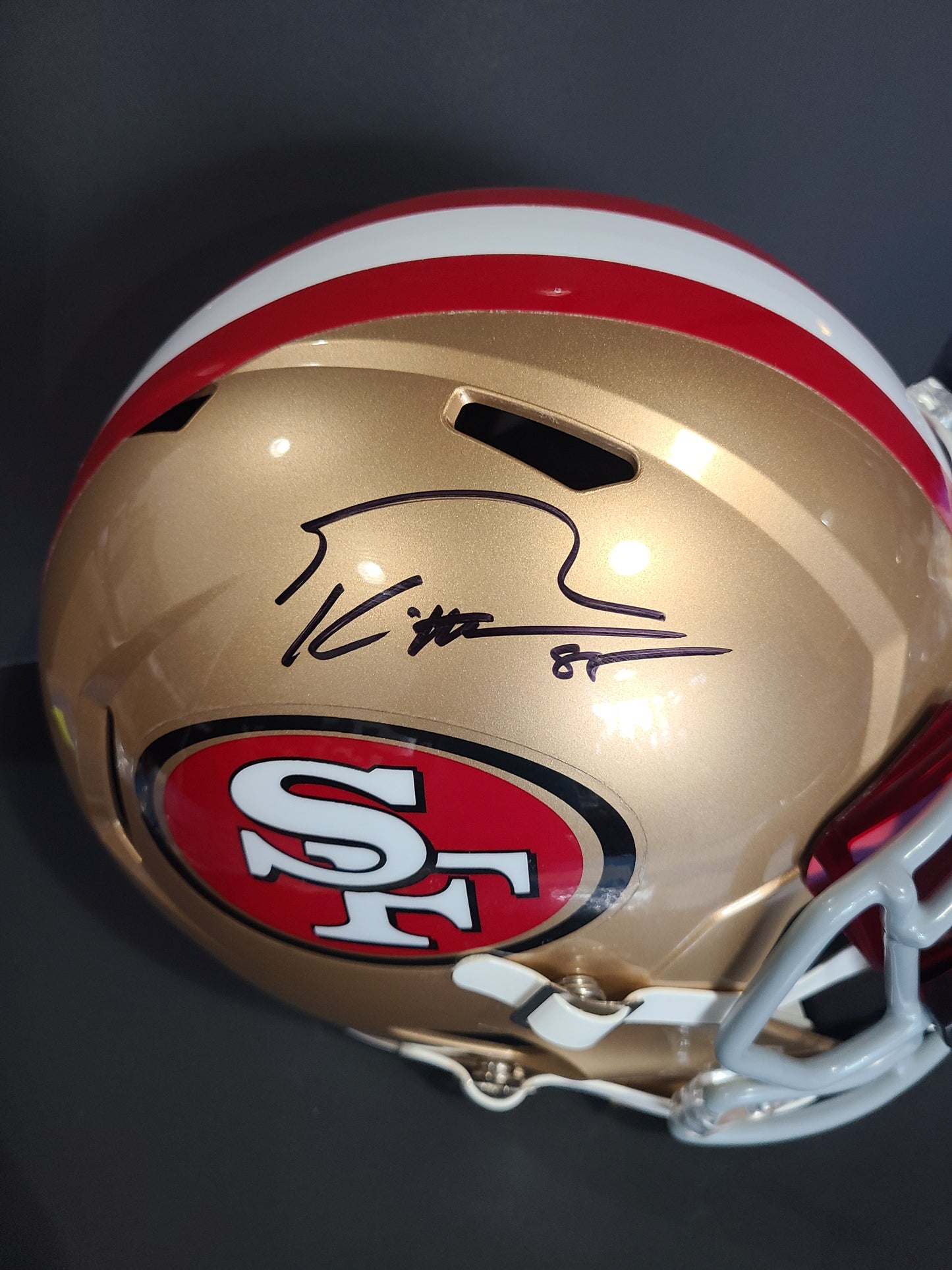 San Francisco 49ers George Kittle Replica Helmet Beckett Authenticated Signature