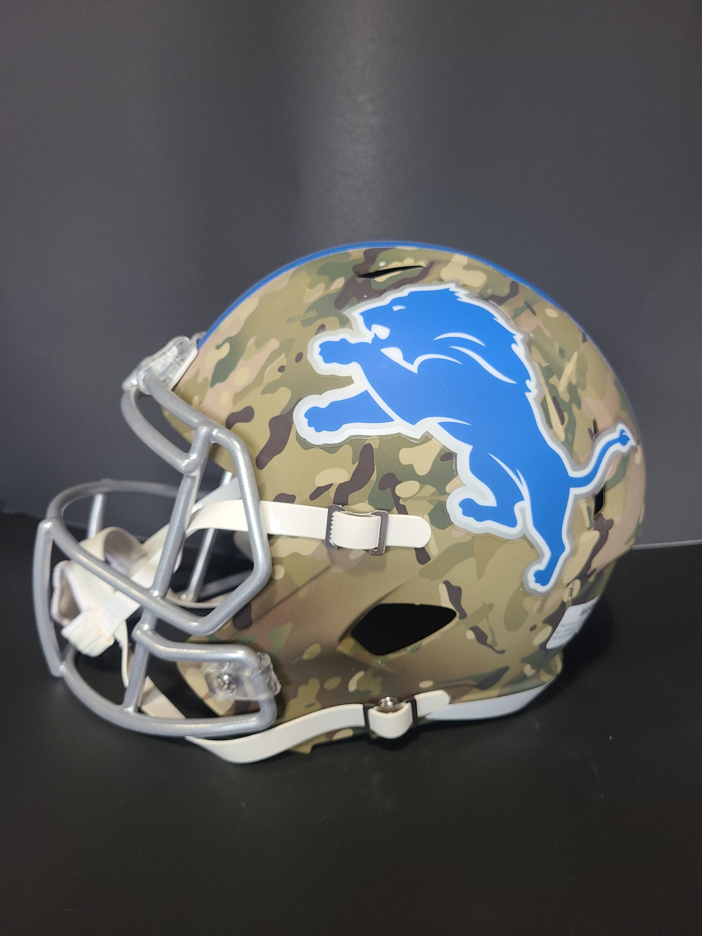 Detroit Lions Brian Branch Camo Replica Helmet Beckett Authenticated Signature