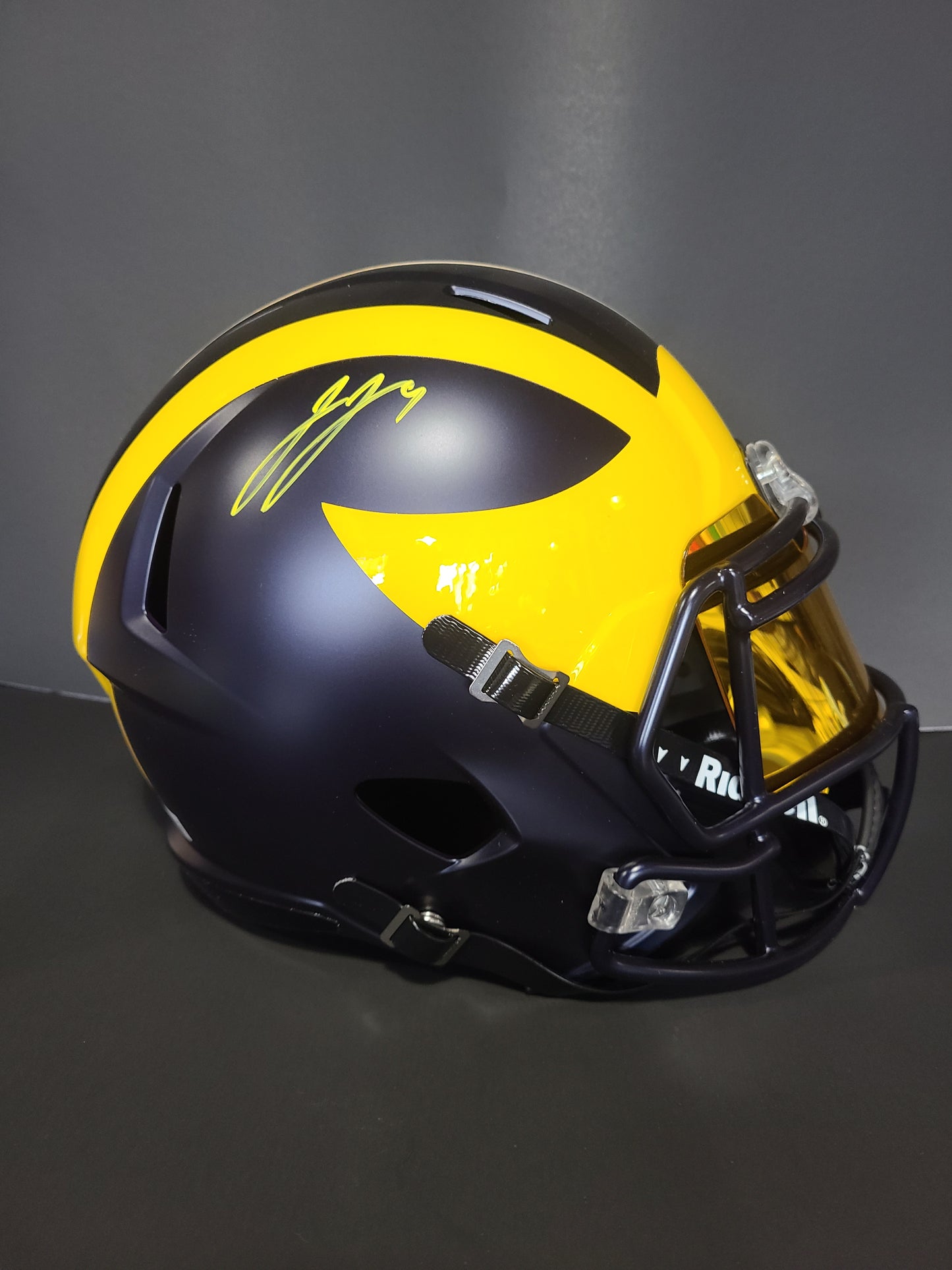 Michigan Wolverines JJ McCarthy Replica Helmet Beckett Authenticated Signature