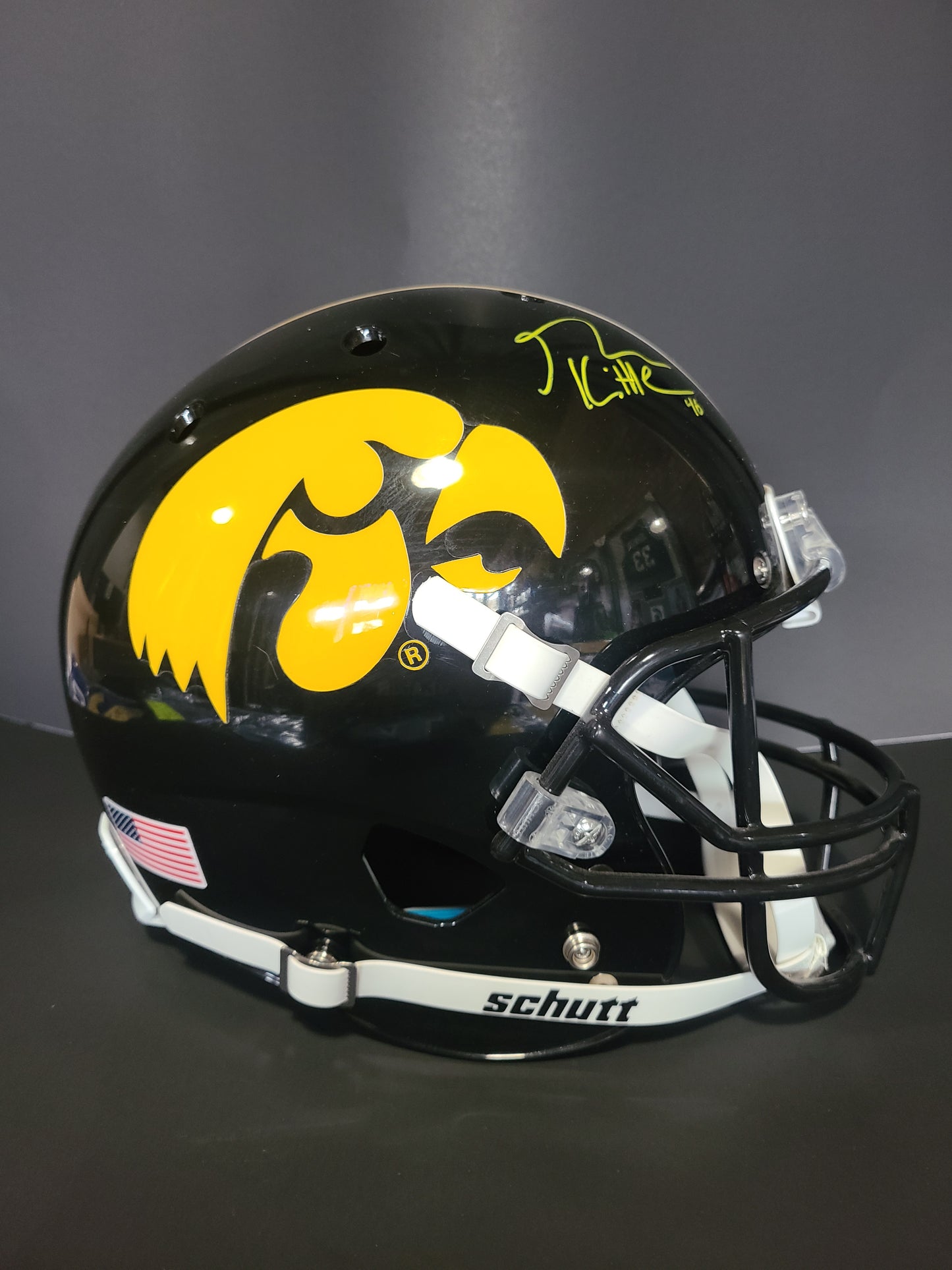 Iowa Hawkeyes George Kittle Replica Helmet Beckett Authenticated Signature
