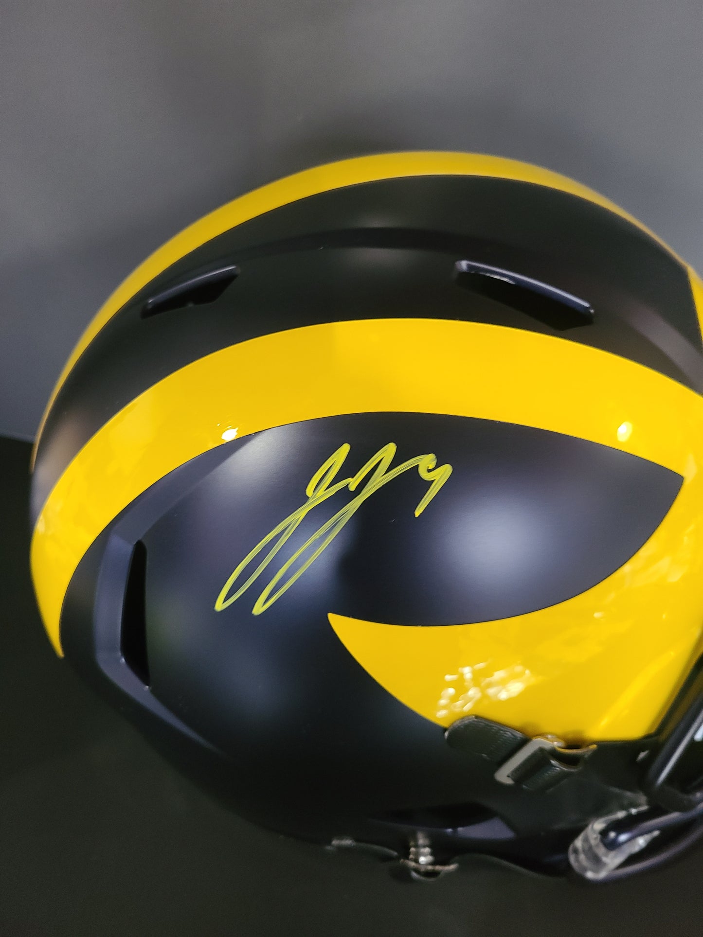 Michigan Wolverines JJ McCarthy Replica Helmet Beckett Authenticated Signature