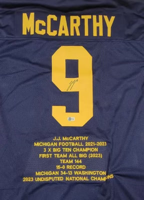 🏈JJ McCarthy 
Stat Jersey, loose
Signed / authenticated (Beckett)