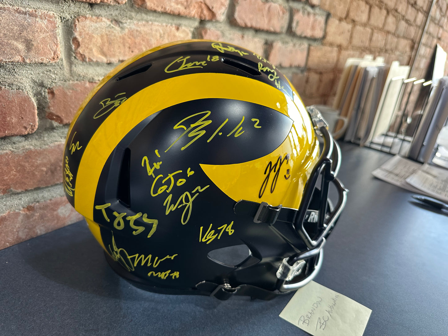 2023 Michigan Wolverines team signed Replica Helmet