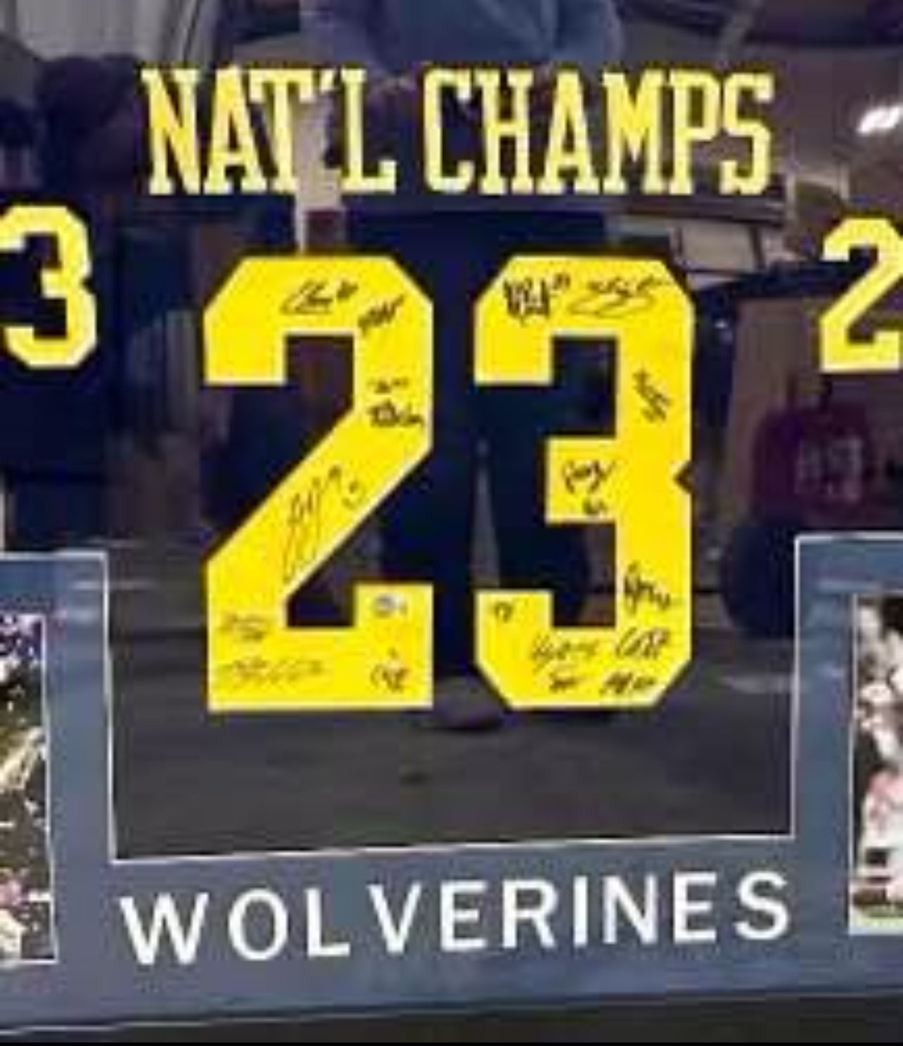 Brand NEW release! MICHIGAN 2023 National Championship autographed framed jersey (Beckett COA)