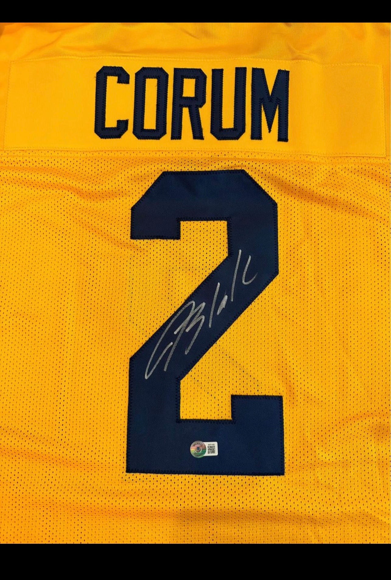 🏈  BLAKE CORUM Framed / signed jersey! (Maize or Blue)