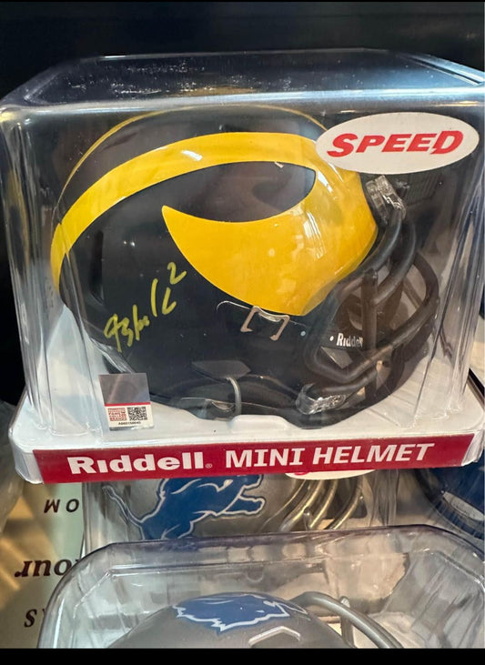 🏈BLAKE CORUM speed MINI helmet signed/autograghed/ COA